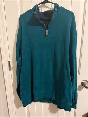 Lands' End Men's Teal Half-Zip Sweater Pullover